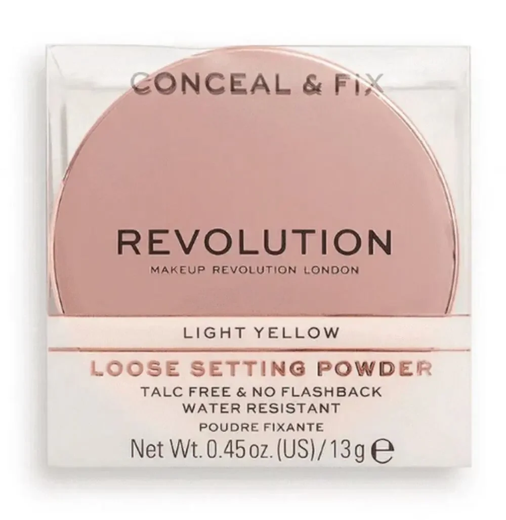 Revolution Beauty Conceal & Fix Setting Powder, Light Yellow, SEALED, New